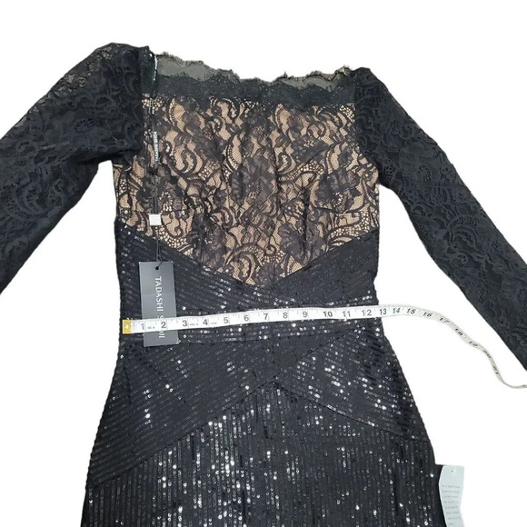 TADASHI Shoji AQUILA LACE SEQUIN GOWN - Picture 14 of 15